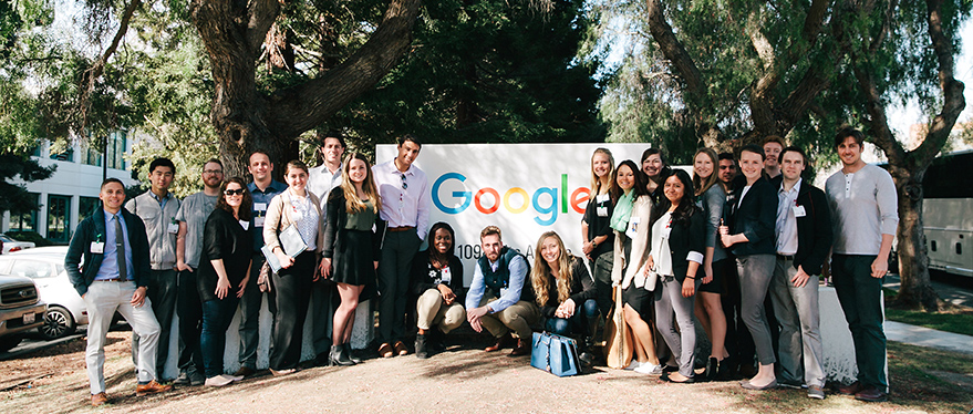 Students visiting Google HQ with Career trek